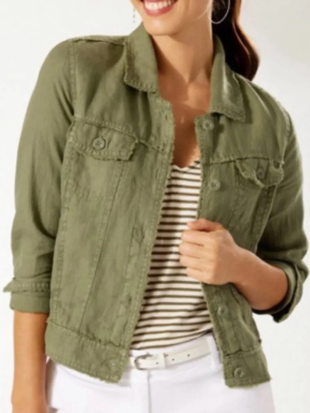 NWT Tommy Bahama Two Palm Raw Edge Point Collar Jacket Large Linen Travel NEW 💙 - Picture 3 of 10